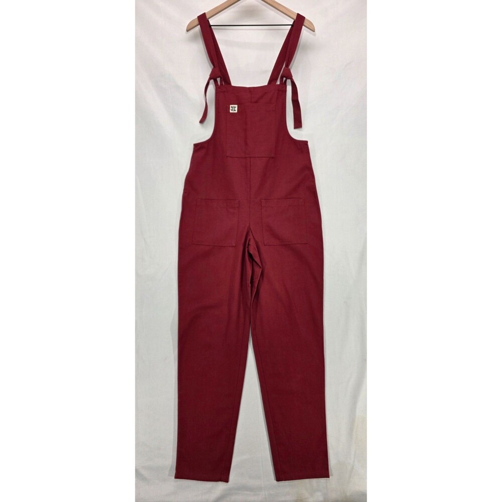 Lucy & Yak Original Dungarees Maroon Red Organic Cotton Overalls Womens US 4R